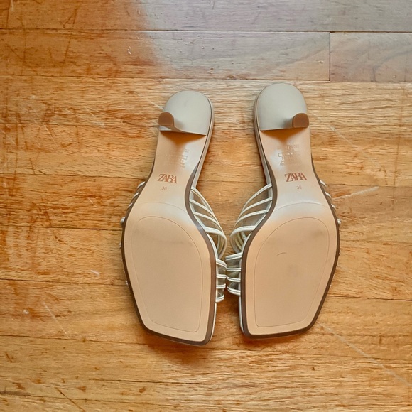 Zara Beige Strappy Heels - Picture 3 of 3